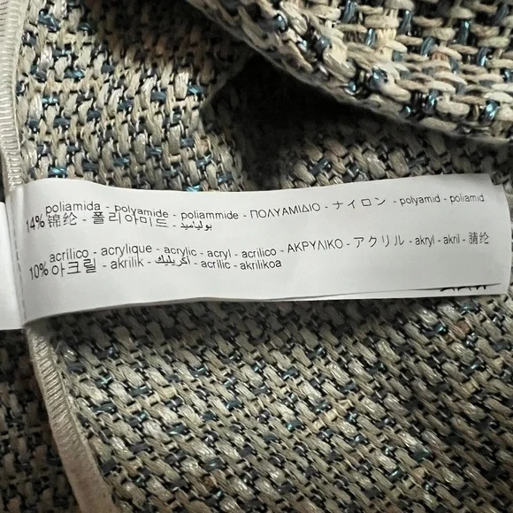 Zara Textured Double Breasted Peaked Lapel Tweed Blazer Jacket Size Medium - Picture 10 of 10